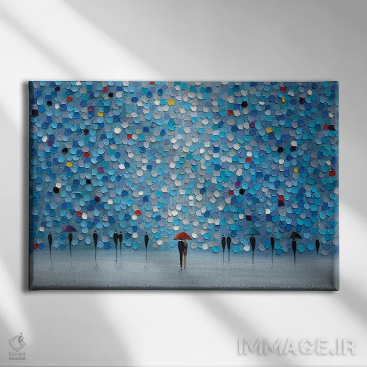 تابلو باران شاد اثر اکاترینا ارمیلکینا - نمای روبهرو روی دیوار