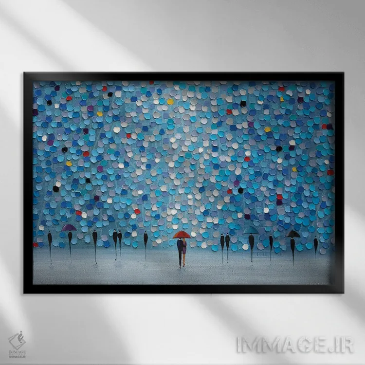 تابلو باران شاد اثر اکاترینا ارمیلکینا - نمای قابدار مشکی