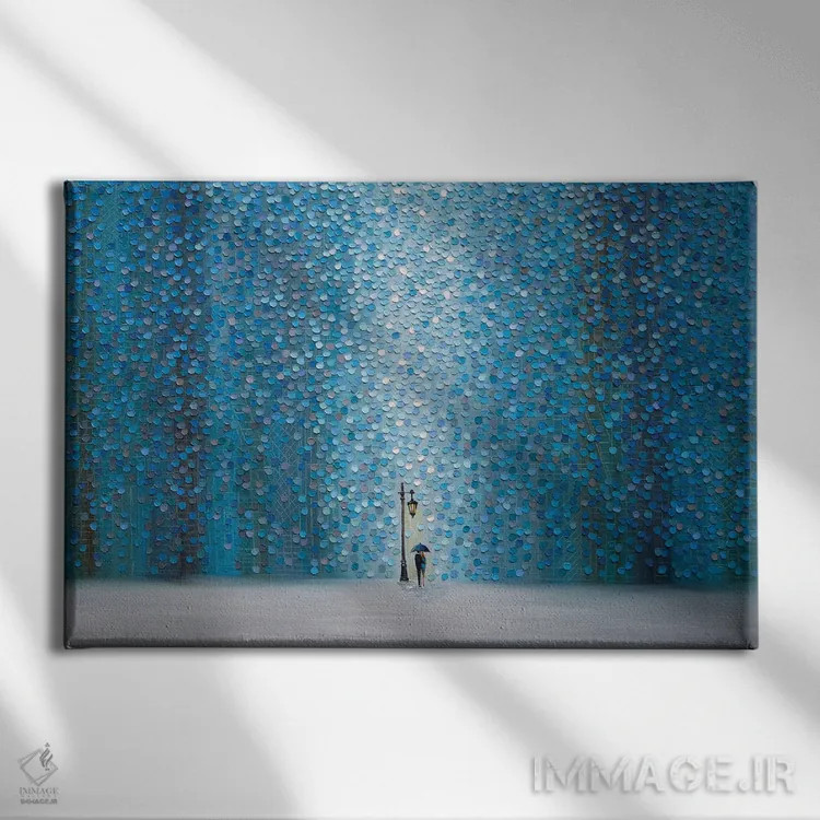تابلو باران شبانه اثر اکاترینا ارمیلکینا - نمای روبهرو روی دیوار
