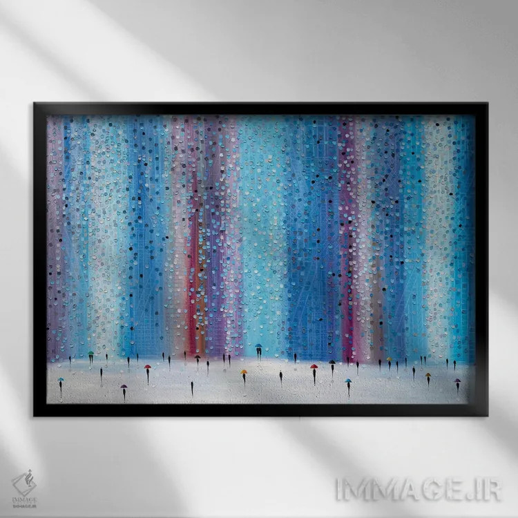 تابلو درخششهای باران اثر اکاترینا ارمیلکینا - نمای قابدار مشکی