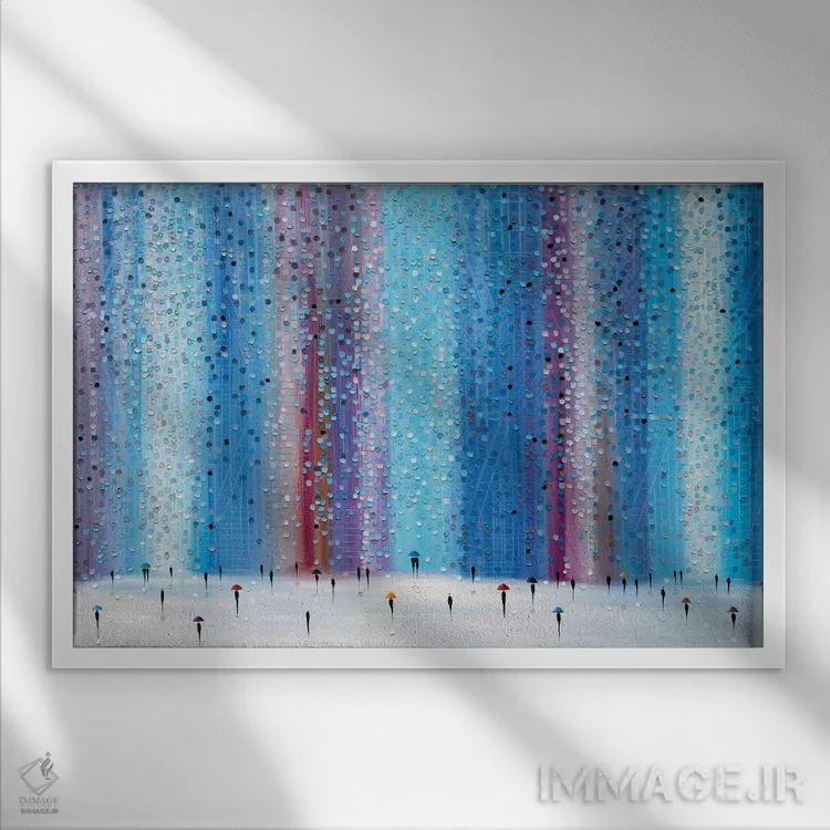 تابلو درخششهای باران اثر اکاترینا ارمیلکینا - نمای قابدار سفید