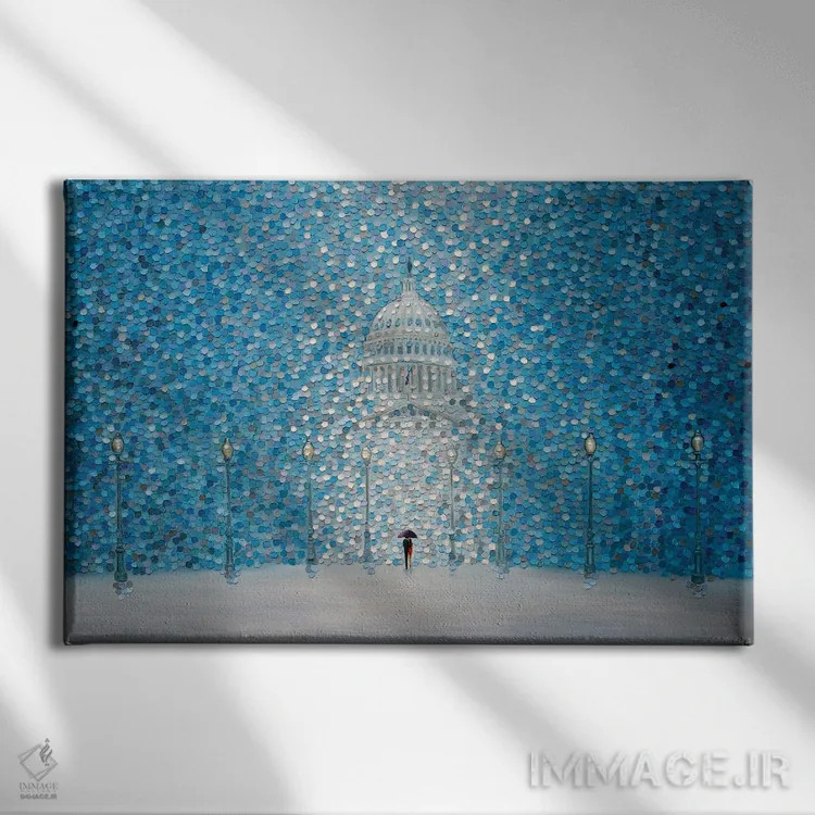 تابلو زمستان عاشقانه اثر اکاترینا ارمیلکینا - نمای روبهرو روی دیوار