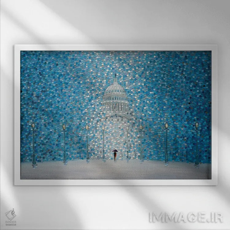 تابلو زمستان عاشقانه اثر اکاترینا ارمیلکینا - نمای قابدار سفید