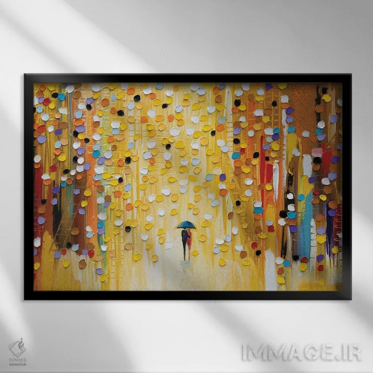 تابلو غروب داغ اثر اکاترینا ارمیلکینا - نمای قابدار مشکی