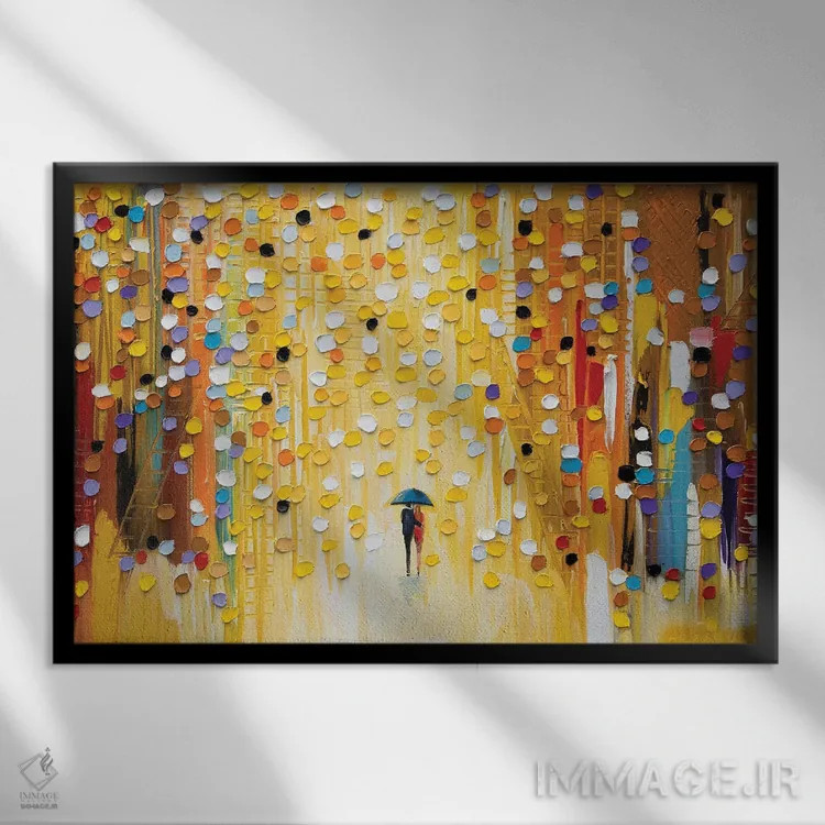 تابلو غروب داغ اثر اکاترینا ارمیلکینا - نمای قابدار مشکی