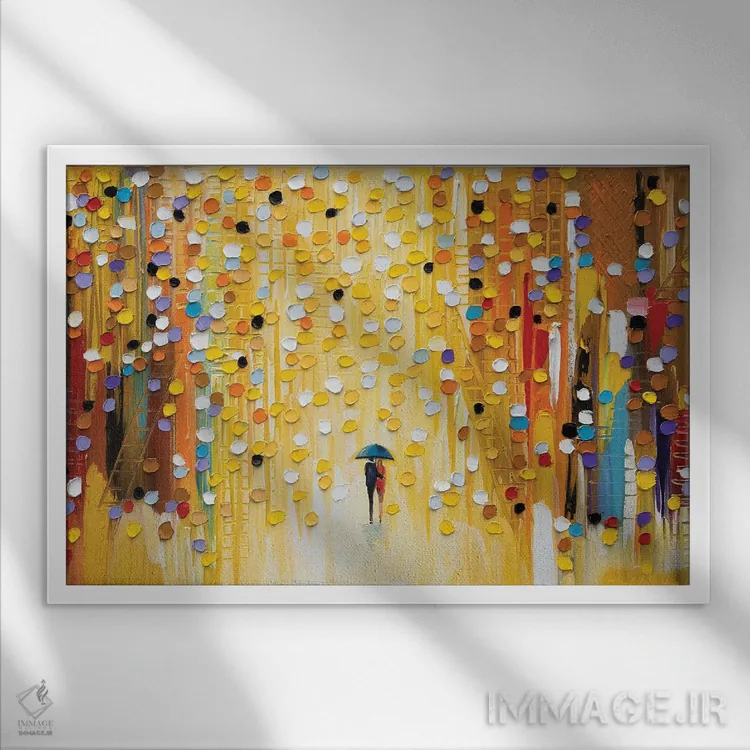 تابلو غروب داغ اثر اکاترینا ارمیلکینا - نمای قابدار سفید