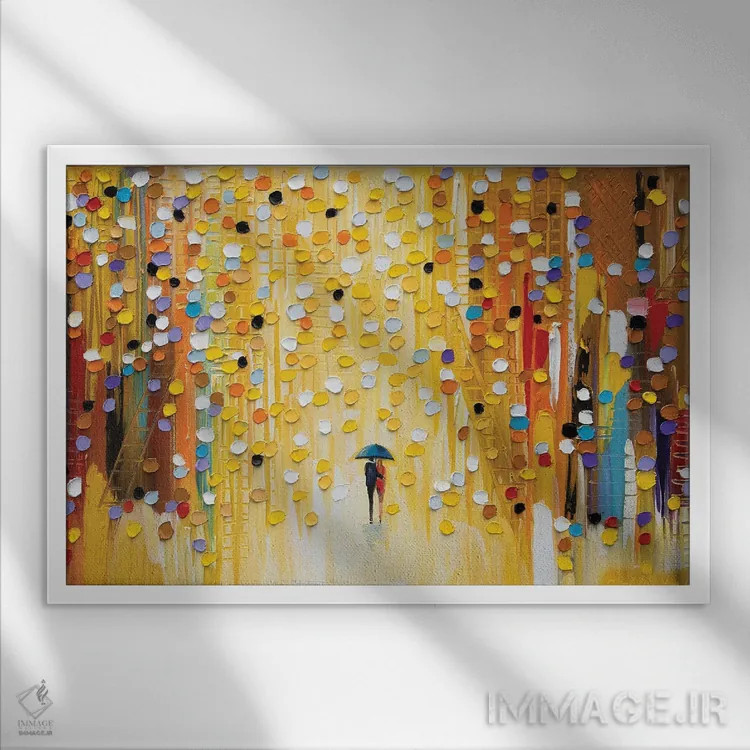 تابلو غروب داغ اثر اکاترینا ارمیلکینا - نمای قابدار سفید