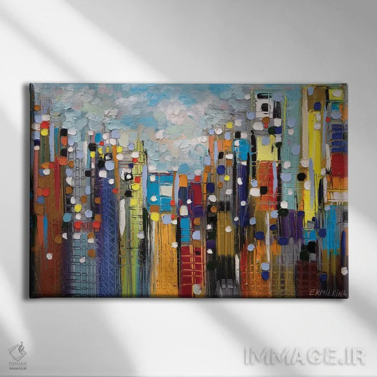 تابلو خط افق مرکز شهر اثر اکاترینا ارمیلکینا - نمای روبهرو روی دیوار
