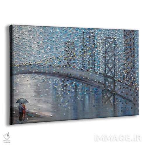 تابلو قرار بارانی با منظرهٔ پل اثر اکاترینا ارمیلکینا - نمای پرسپکتیو محصول