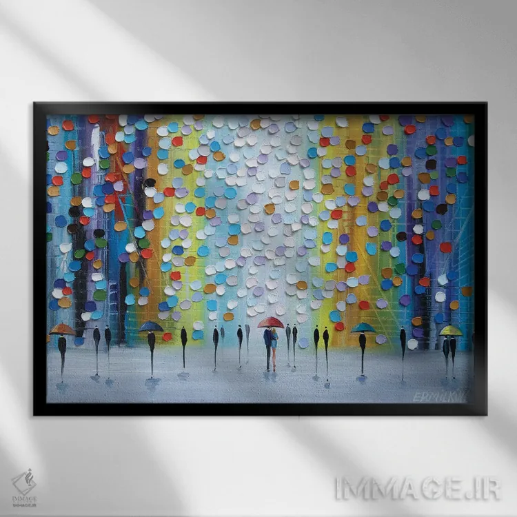 تابلو خیال بارانی اثر اکاترینا ارمیلکینا - نمای قابدار مشکی