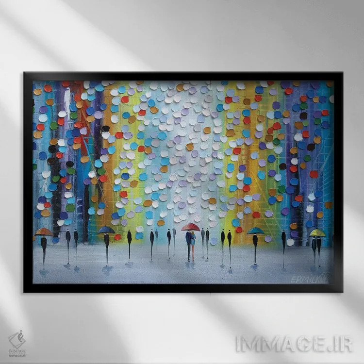 تابلو خیال بارانی اثر اکاترینا ارمیلکینا - نمای قابدار مشکی