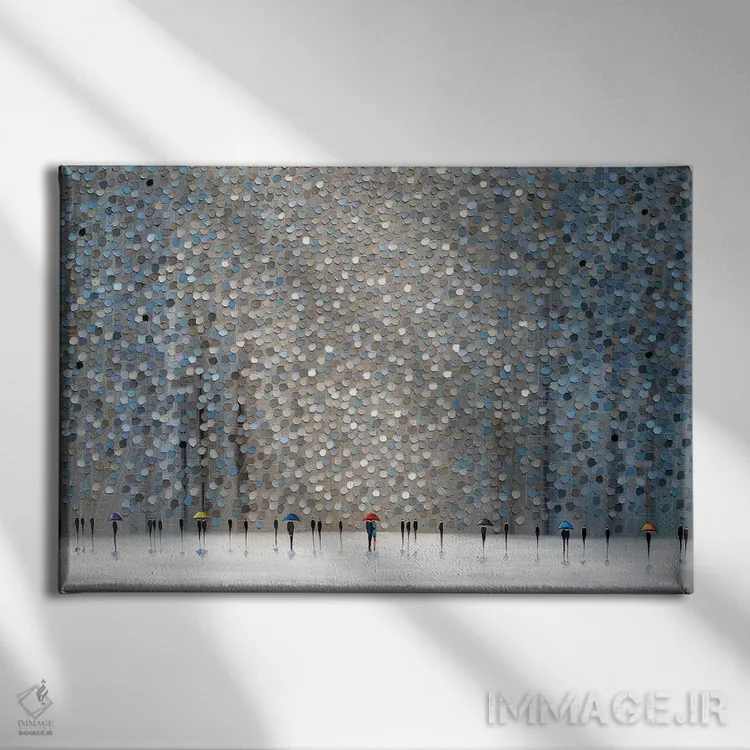 تابلو باران بینهایت اثر اکاترینا ارمیلکینا - نمای روبهرو روی دیوار