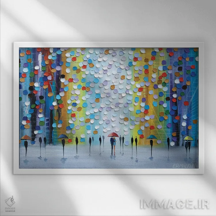 تابلو خیال بارانی اثر اکاترینا ارمیلکینا - نمای قابدار سفید