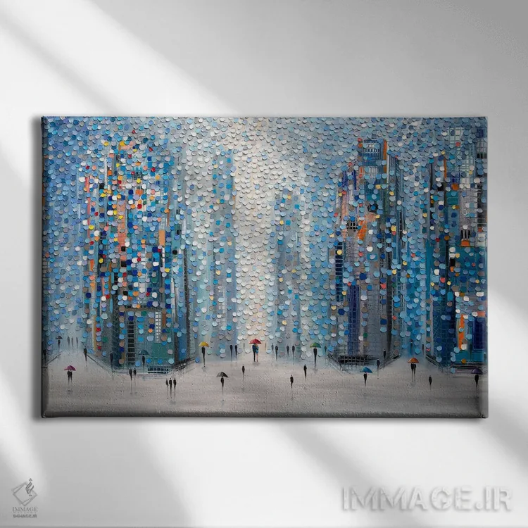 تابلو رویاهای کلانشهری اثر اکاترینا ارمیلکینا - نمای روبهرو روی دیوار