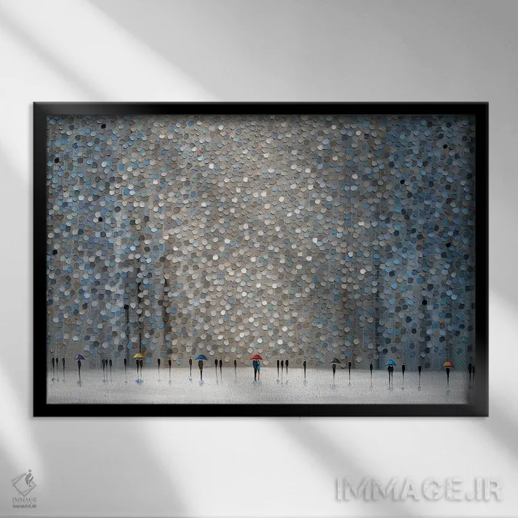 تابلو باران بینهایت اثر اکاترینا ارمیلکینا - نمای قابدار مشکی