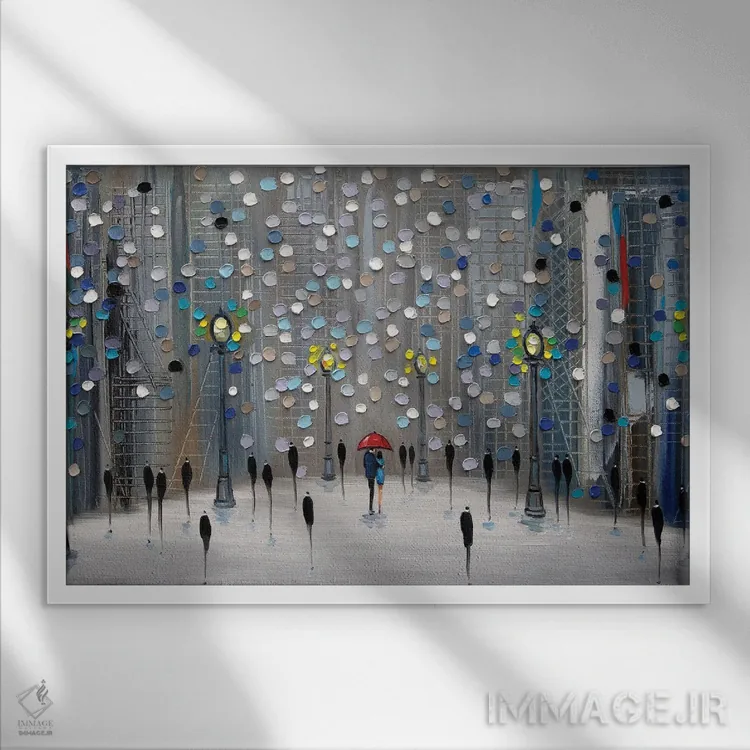 تابلو پارک شهری شبانه اثر اکاترینا ارمیلکینا - نمای قابدار سفید