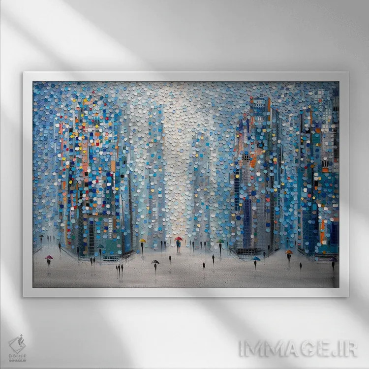 تابلو رویاهای کلانشهری اثر اکاترینا ارمیلکینا - نمای قابدار سفید