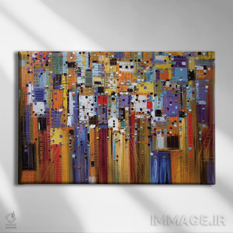 تابلو شهر رنگارنگ اثر اکاترینا ارمیلکینا - نمای روبهرو روی دیوار