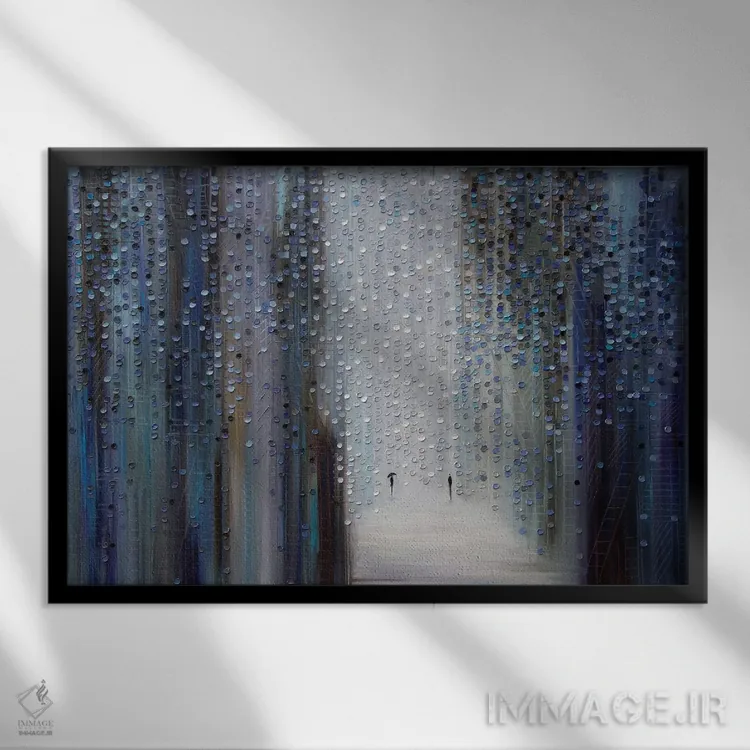 تابلو لمس باران اثر اکاترینا ارمیلکینا - نمای قابدار مشکی