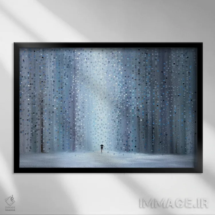تابلو قدمزنی بارانی اثر اکاترینا ارمیلکینا - نمای قابدار مشکی