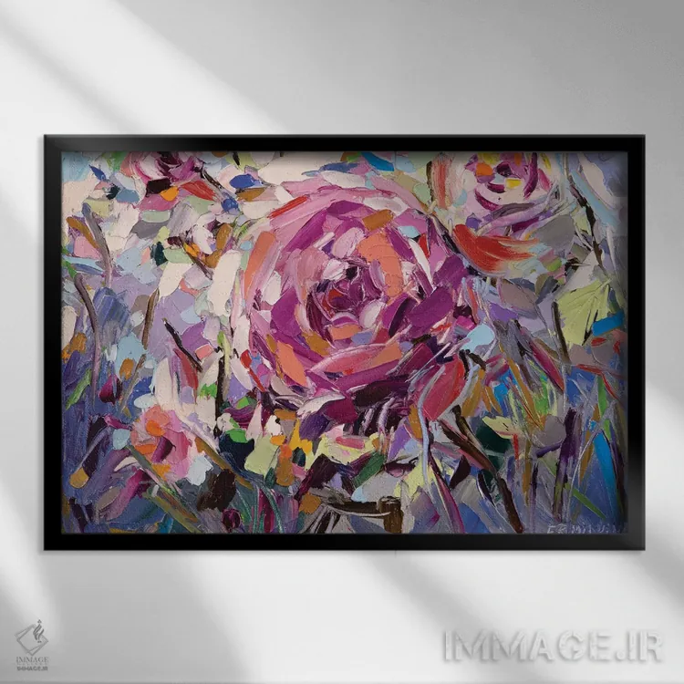تابلو عطر گلهای رز اثر اکاترینا ارمیلکینا - نمای قابدار مشکی