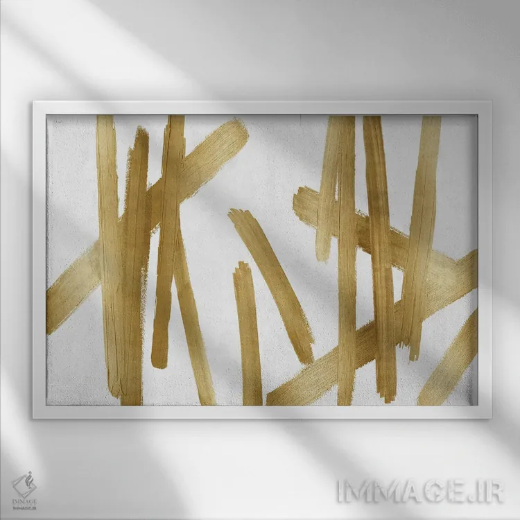 تابلو ضربههای طلایی II اثر الی رابرتز - نمای قابدار سفید