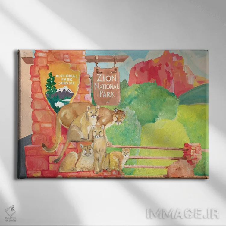 تابلو پارک ملی زایان اثر امیلی رید - نمای روبهرو روی دیوار