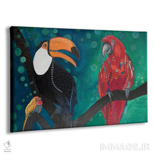تابلو پرندگان آمازون اثر امیلی رید - نمای پرسپکتیو محصول