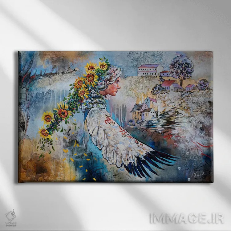تابلو رشد شهرهای جدید اثر استر فرانچوک - نمای روبهرو روی دیوار