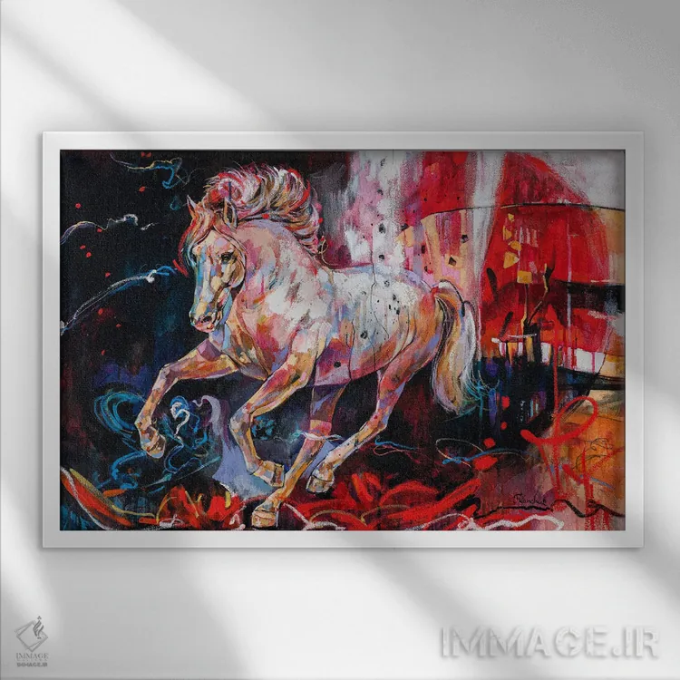 تابلو سواری وحشی اثر استر فرانچوک - نمای قابدار سفید