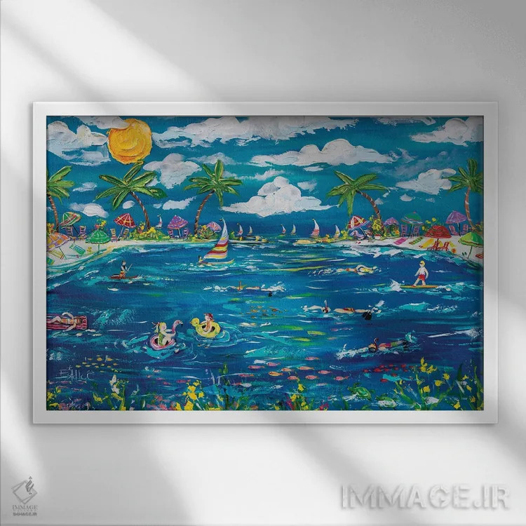 تابلو حس تابستانی اثر استل گرنگس - نمای قابدار سفید