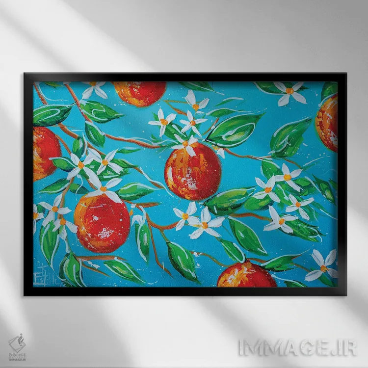 تابلو پرتقالها اثر استل گرنگس - نمای قابدار مشکی