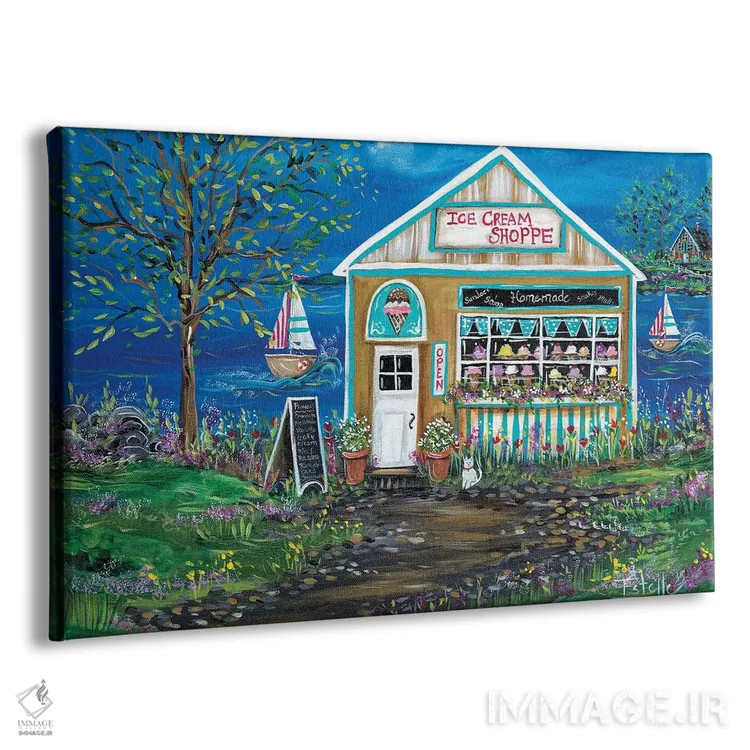 تابلو فروشگاه بستنی اثر استل گرنگس - نمای پرسپکتیو محصول