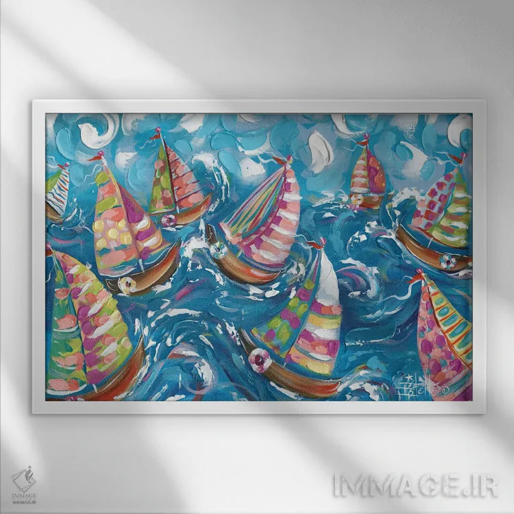 تابلو باد بزرگ اثر استل گرنگس - نمای قابدار سفید