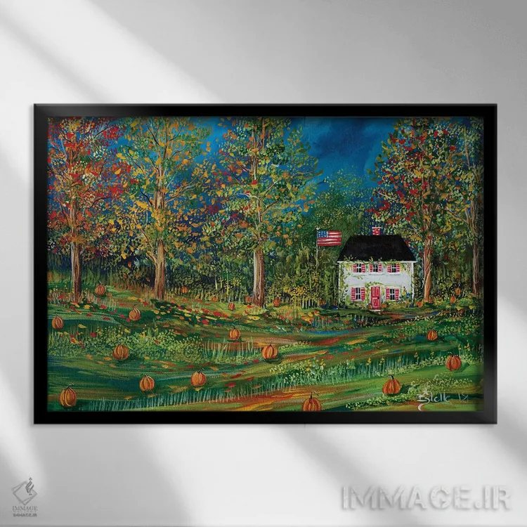 تابلو ادویه کدوتنبل اثر استل گرنگس - نمای قابدار مشکی