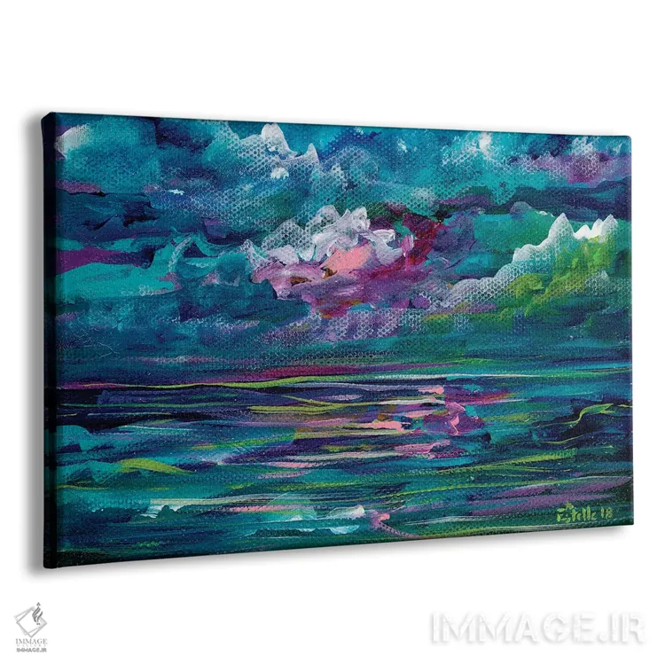 تابلو دریاهای آبی اثر استل گرنگس - نمای پرسپکتیو محصول