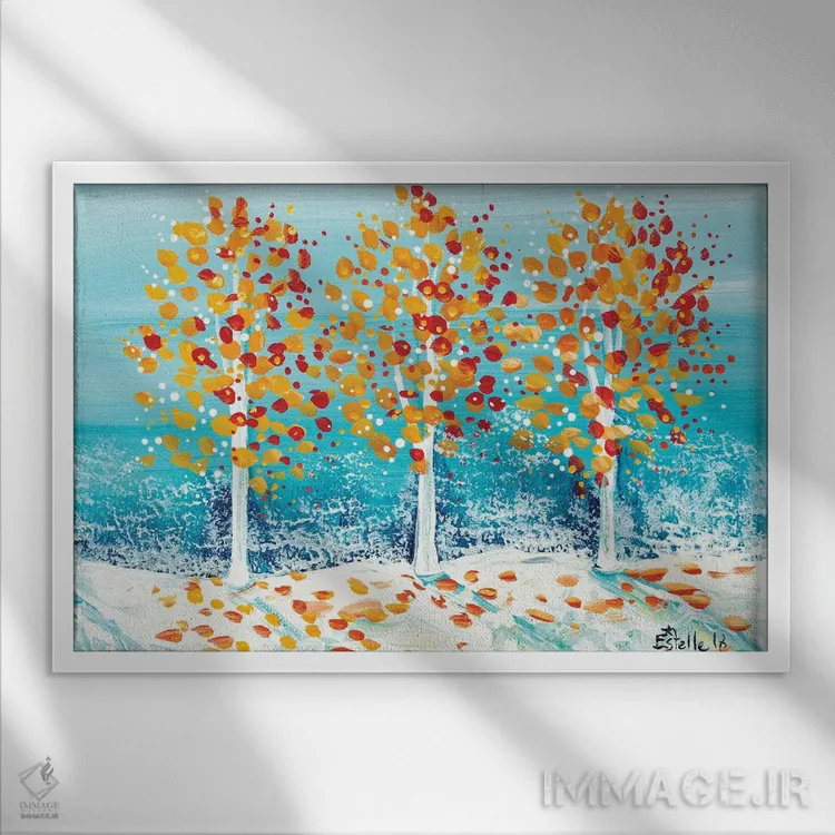 تابلو زمستان زودرس اثر استل گرنگس - نمای قابدار سفید