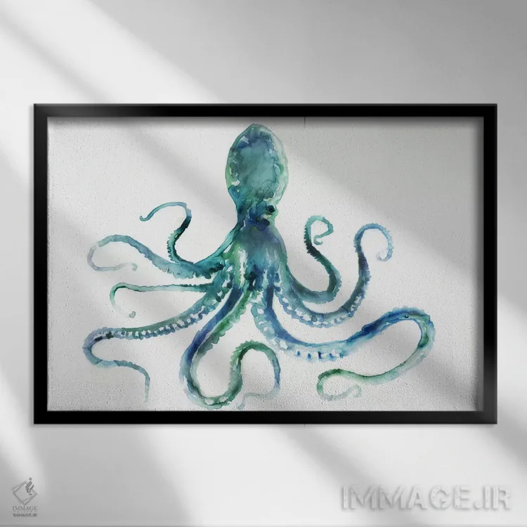 تابلو اختاپوس اثر ادوارد سلکرک - نمای قابدار مشکی
