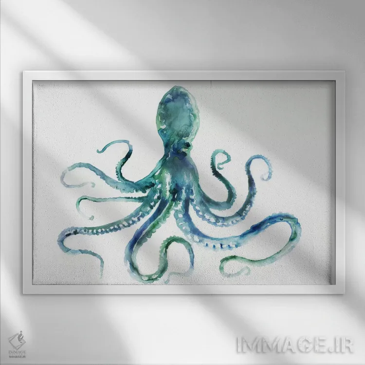 تابلو اختاپوس اثر ادوارد سلکرک - نمای قابدار سفید