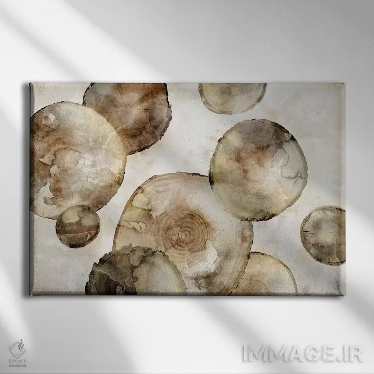 تابلو حلقههای تنه درخت اثر ادوارد سلکرک - نمای روبهرو روی دیوار