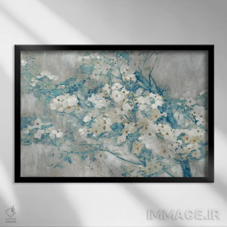 تابلو شکوفهی درخت درگوود ۱ اثر ادوارد سلکرک - نمای قابدار مشکی