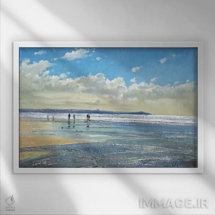 تابلو قایقسواری در لبه اثر تیموتی ایستون - نمای قابدار سفید