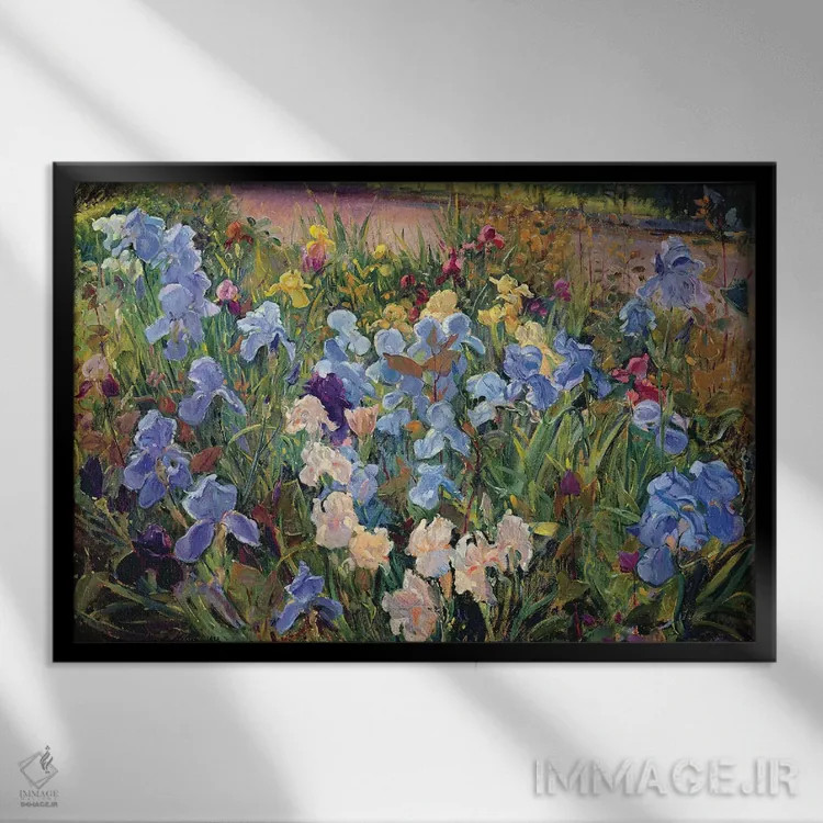 تابلو بستر زنبق، ۱۹۹۳ اثر تیموتی ایستون - نمای قابدار مشکی