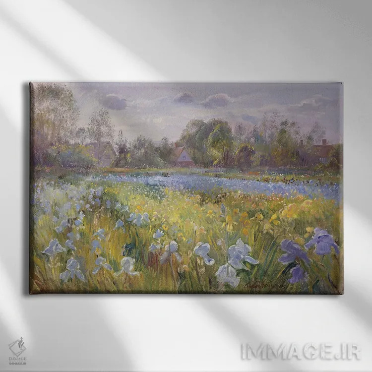 تابلو مزرعه زنبق در نور غروب، ۱۹۹۳ اثر تیموتی ایستون - نمای روبهرو روی دیوار