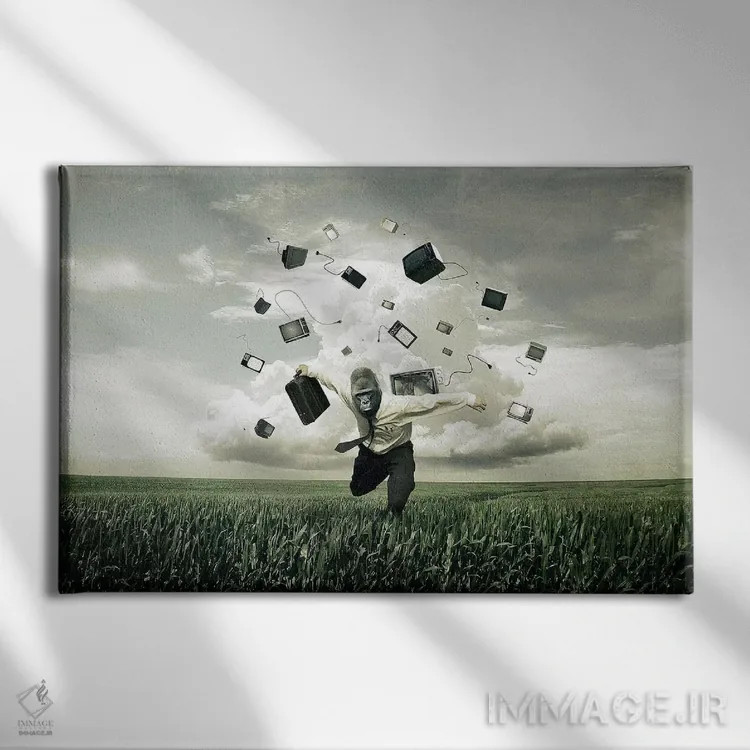 تابلو همچون تمام دنیا دوید اثر اوگنی سولویف - نمای روبهرو روی دیوار