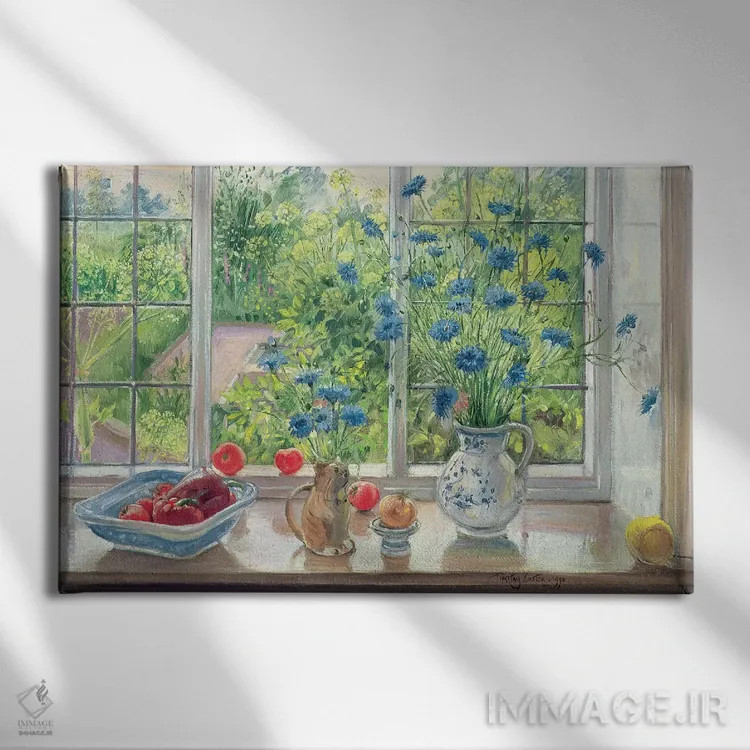 تابلو گل گندم و باغچه آشپزخانه اثر تیموتی ایستون - نمای روبهرو روی دیوار