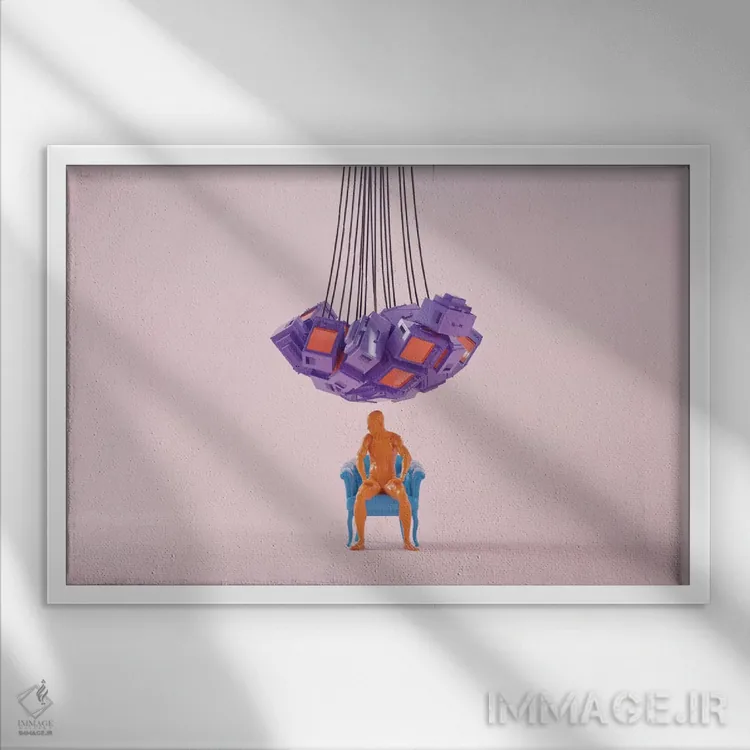 تابلو رنگ آزاد اثر اوگنی سولویف - نمای قابدار سفید