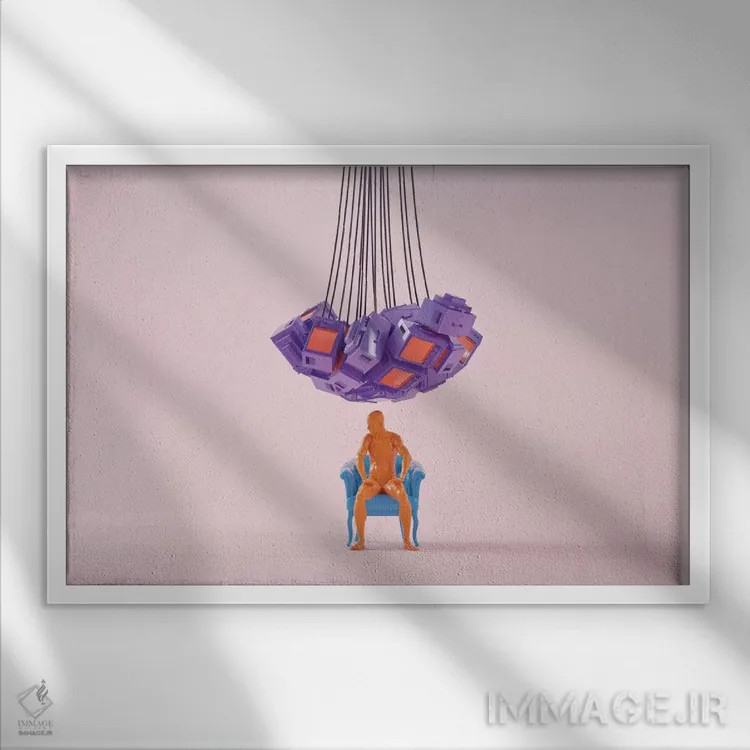 تابلو رنگ آزاد اثر اوگنی سولویف - نمای قابدار سفید