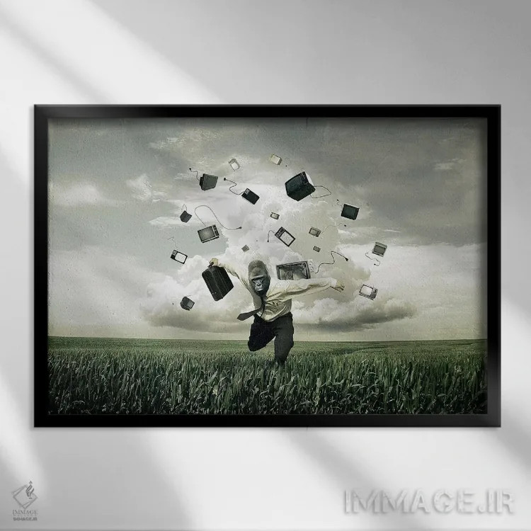 تابلو همچون تمام دنیا دوید اثر اوگنی سولویف - نمای قابدار مشکی