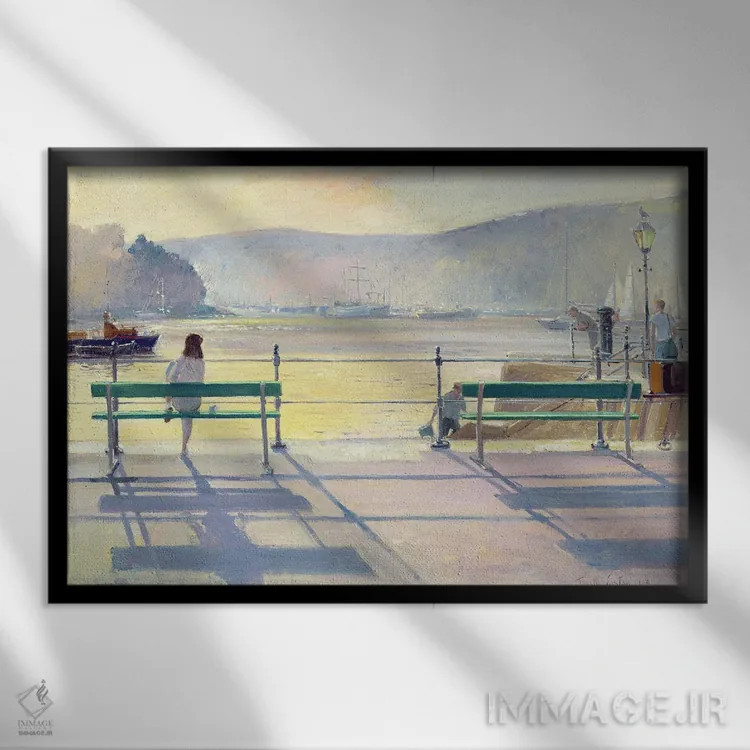 تابلو نمای بندر، ۱۹۹۱ اثر تیموتی ایستون - نمای قابدار مشکی